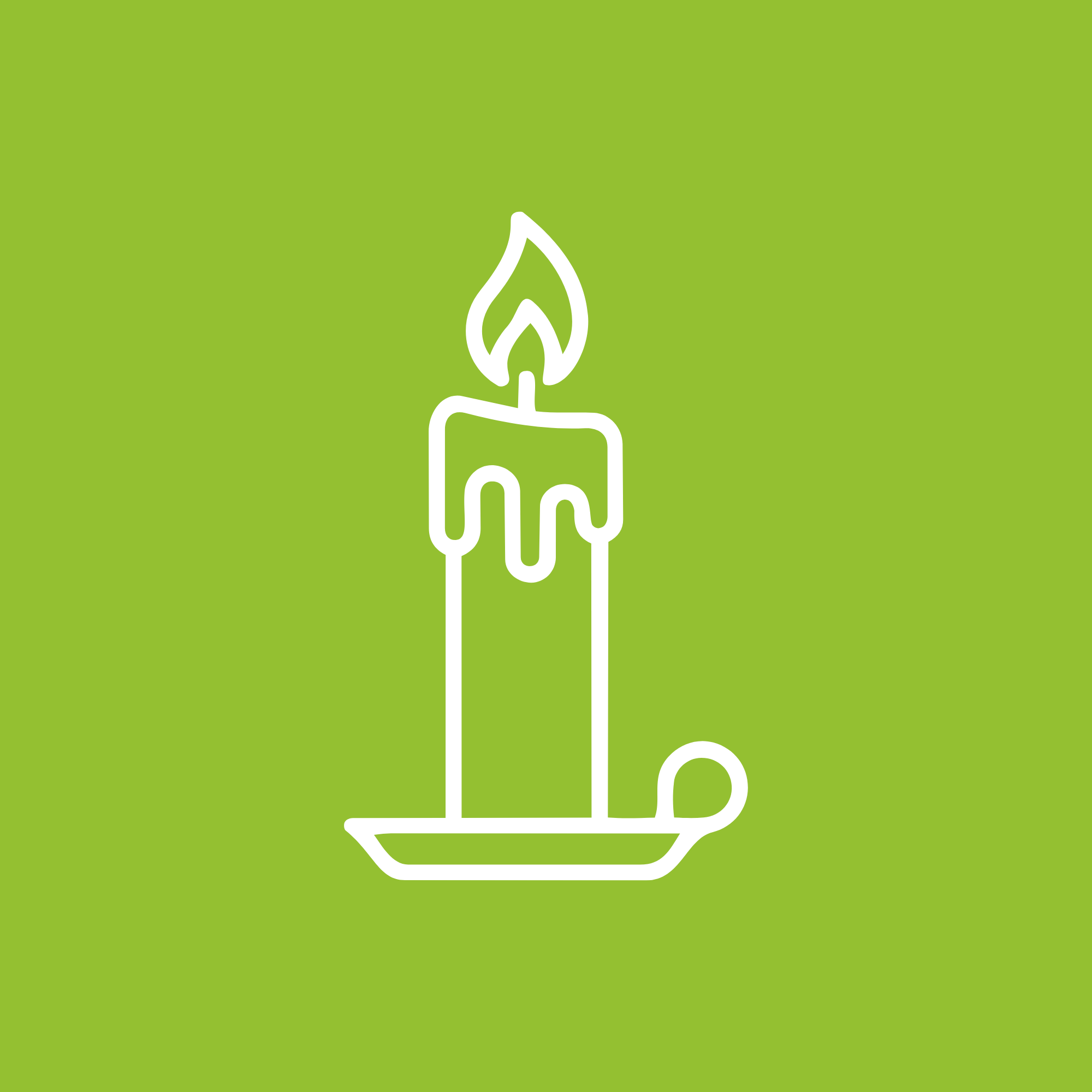 kaars icon groenwit